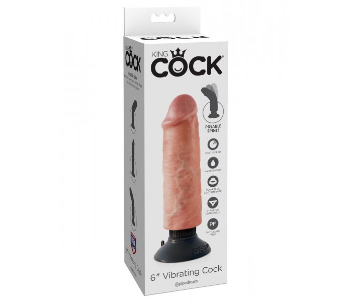 Вибромассажер реалистик 3 в1 на присоске 6 Vibrating Cock