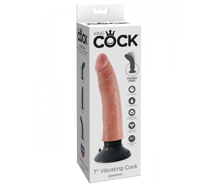 Вибромассажер реалистик 3 в1 на присоске 7 Vibrating Cock