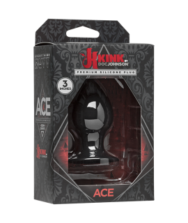 Kink - Ace - Silicone Plug - 3- Black Анальная пробка