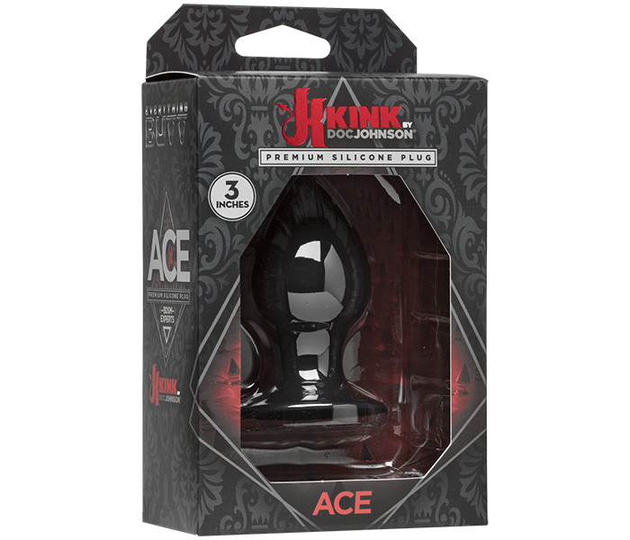 Kink - Ace - Silicone Plug - 3- Black Анальная пробка