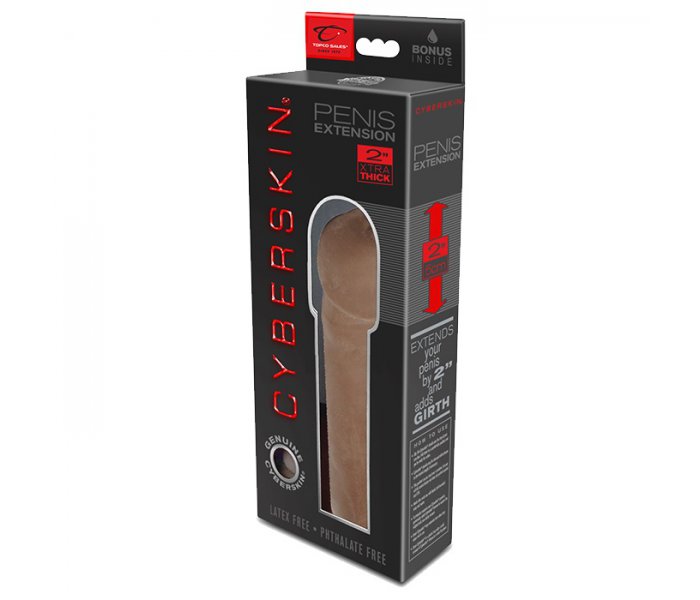 Насадка удлинитель CyberSkin- 2 inch Xtra Thick Transformer Penis Extension™, Dark