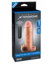 Насадка удлинитель Vibrating Real Feel 1" Extension с кольцом на мошонку телесная с вибрац