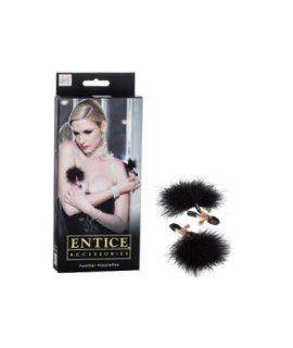 Зажимы для сосков с пухом Entice Feather Nipplettes золотистые