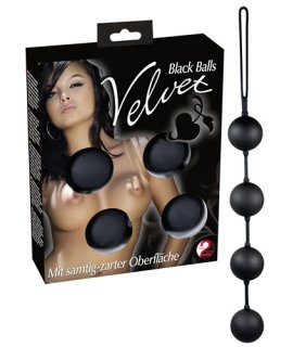 Шарики анальные 4 шт. на сцепке в силиконе Velvet balls 4er