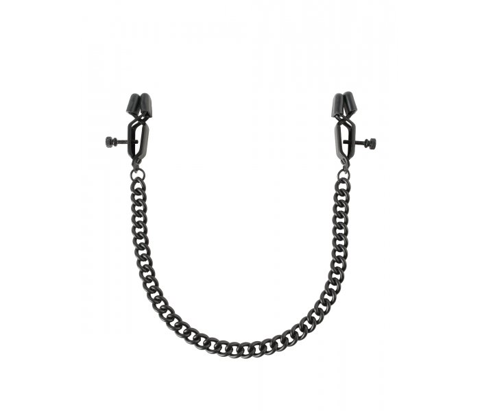 Зажимы на соски с цепочкой черные Heavy Duty Nipple Clamps