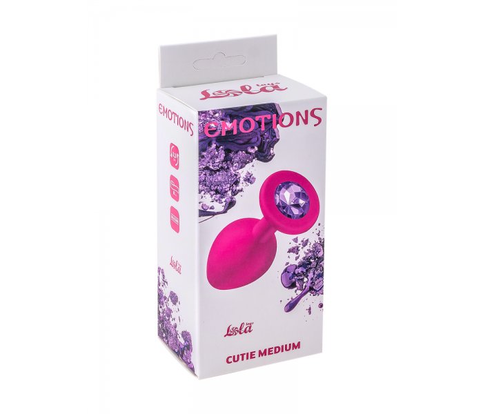 АНАЛЬНАЯ ПРОБКА EMOTIONS CUTIE MEDIUM PINK DARK PURPLE CRYSTAL