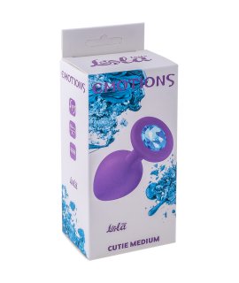 АНАЛЬНАЯ ПРОБКА EMOTIONS CUTIE MEDIUM PURPLE LIGHT BLUE CRYSTAL