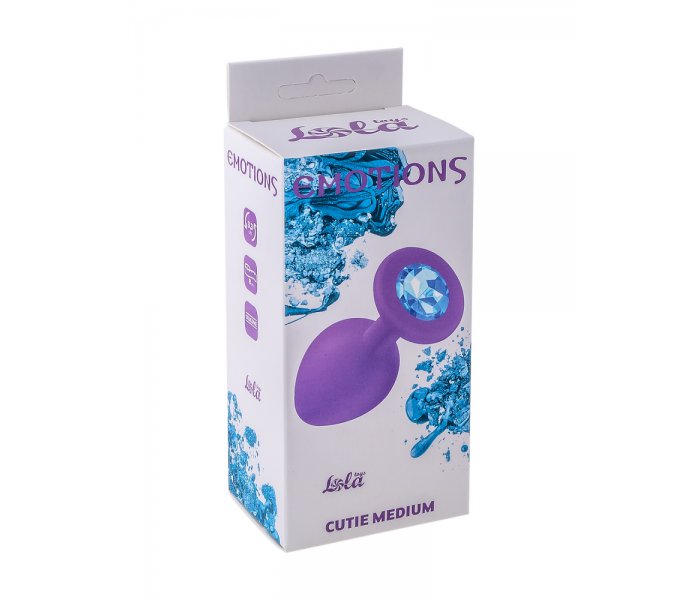 АНАЛЬНАЯ ПРОБКА EMOTIONS CUTIE MEDIUM PURPLE LIGHT BLUE CRYSTAL