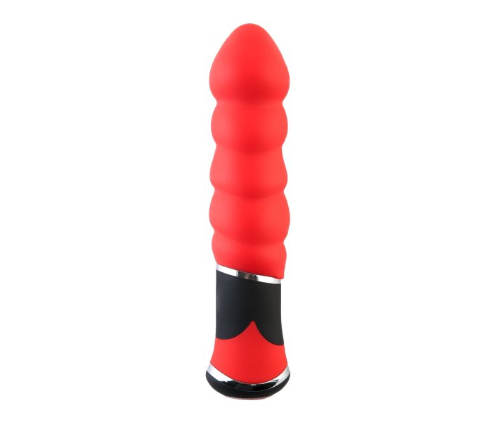 ВИБРАТОР TOYFA BLACK&RED, 10 РЕЖИМОВ ВИБРАЦИИ, СИЛИКОНОВЫЙ, КРАСНЫЙ, 11,4 СМ