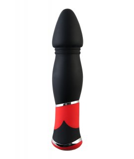 ВИБРАТОР TOYFA BLACK&RED, 10 РЕЖИМОВ ВИБРАЦИИ, СИЛИКОНОВЫЙ, ЧЕРНЫЙ, 11,4 СМ