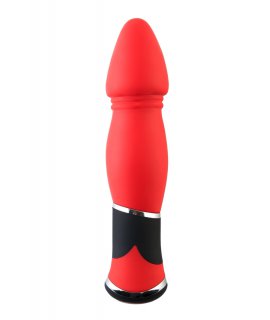 ВИБРАТОР TOYFA BLACK&RED, 10 РЕЖИМОВ ВИБРАЦИИ, СИЛИКОНОВЫЙ, КРАСНЫЙ, 11,4 СМ