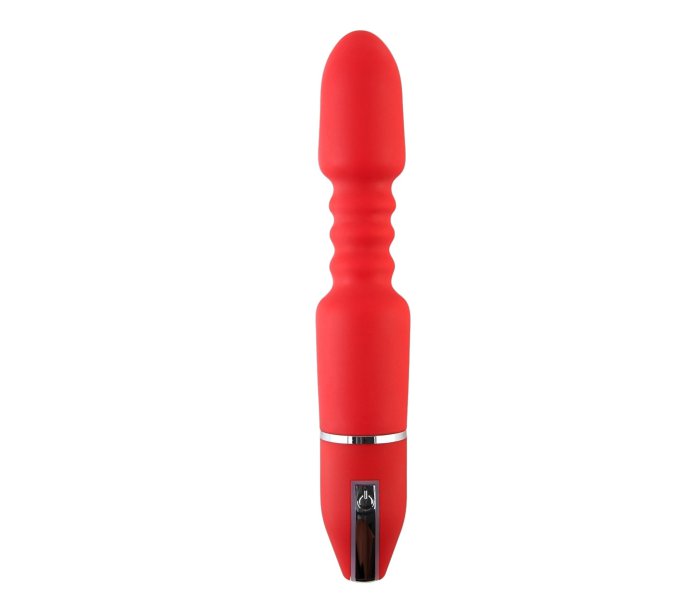 ВИБРАТОР TOYFA BLACK&RED, 10 РЕЖИМОВ ВИБРАЦИИ, КРАСНЫЙ, 28 СМ, O4,5 СМ