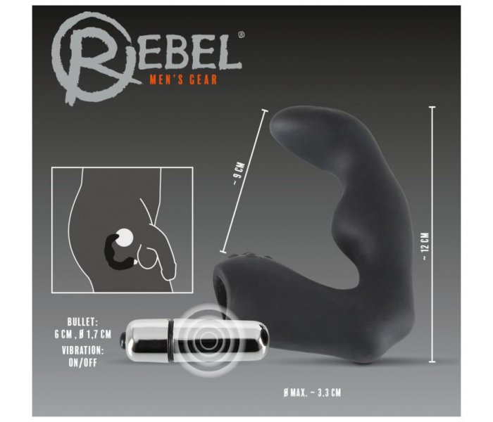 Вибромассажер простаты эргономичной L-формы Prostate Vibrator by Rebel