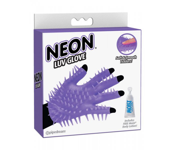 Перчатка для чувственного массажа Neon Luv Glove фиолетовая