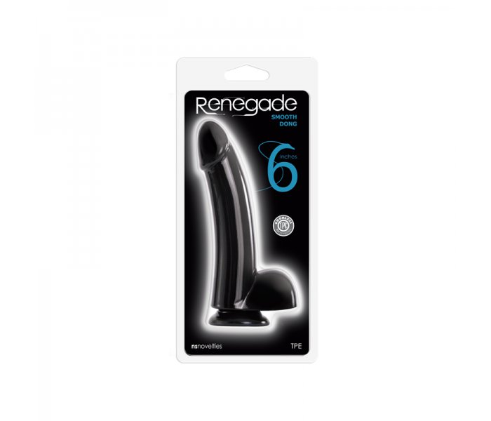 Фаллоимитатор на присоске Renegade - 6 Smooth Dong - Black