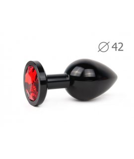 BLACK PLUG LARGE (втулка анальная), L 93 мм D 42 мм, вес 170г, цвет кристалла красный