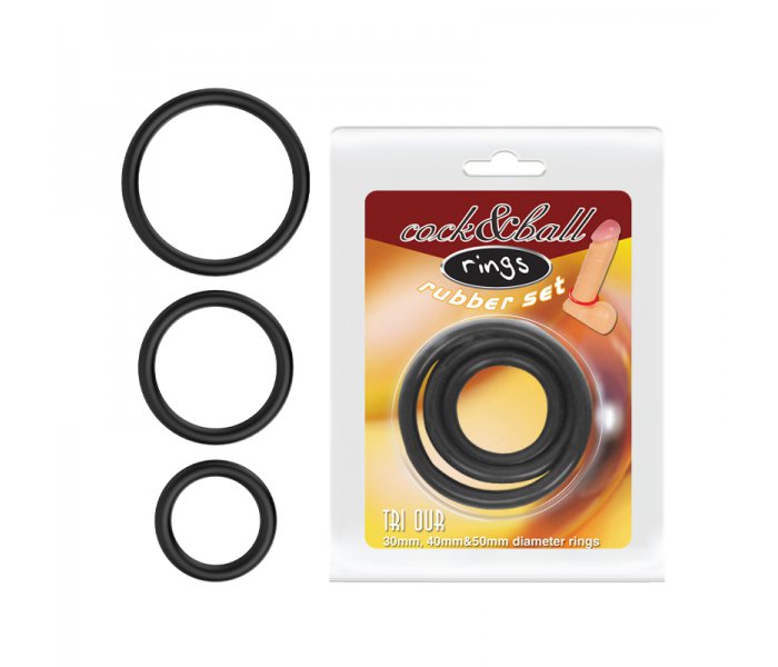 Набор Эрекционных колец Cock & Ball rings Rubber Set