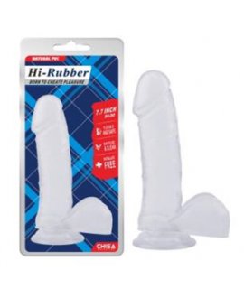 Фаллоимитатор прозрачныйс  мошонкой 17,5 см