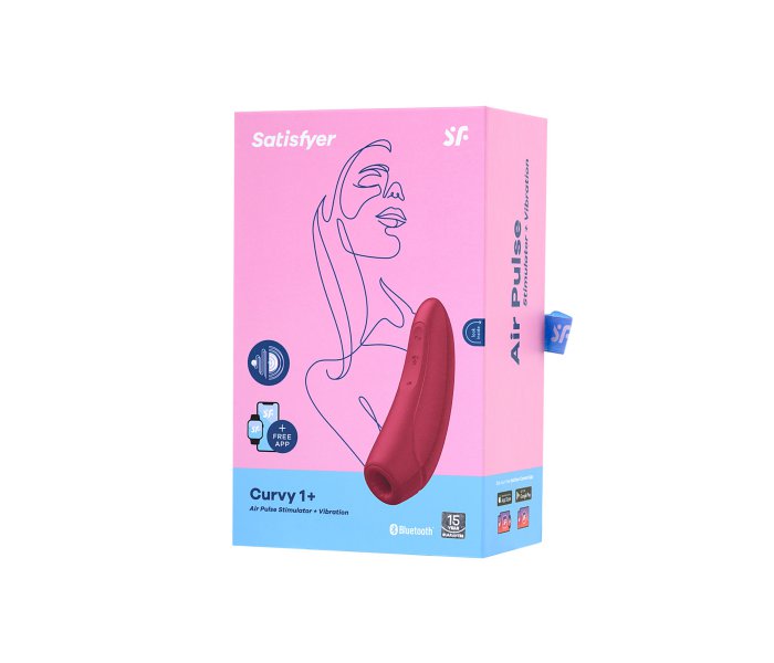 ВАКУУМ-ВОЛНОВОЙ БЕСКОНТАКТНЫЙ СТИМУЛЯТОР КЛИТОРА SATISFYER CURVY 1+, СИЛИКОН, КРАСНЫ