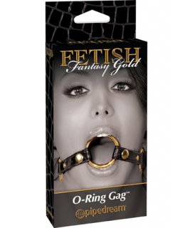 Кляп-рамка Fetish Fantasy Gold O-Ring Gag черный с золотом