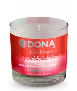 Вкусовая массажная свеча DONA Kissable Massage Candle Strawberry Souffle 135 г