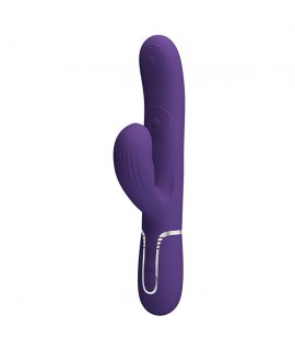 Фиолетовый вибратор-кролик с пульсацией 22,8см Baile Pretty Love Perdita