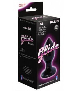 Анальный плаг Glide M, L 85 мм, D 45 мм, цвет чёрный