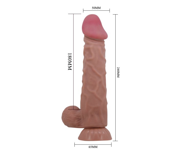 Фаллоимитатор на присоске "Sliding Skin 9,4", Тёмный
