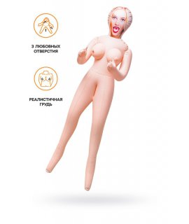 Кукла надувная Dolls-X by TOYFA Lilit, блондинка, с тремя отверстиями, 150 см