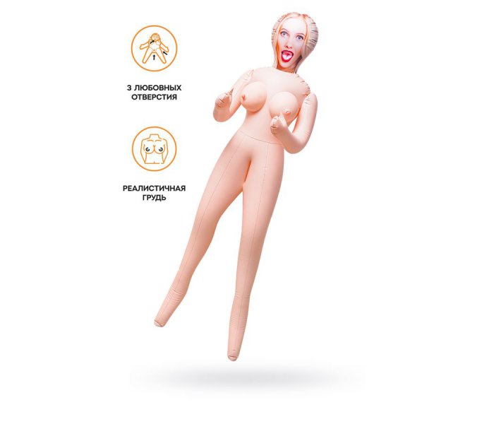 Кукла надувная Dolls-X by TOYFA Lilit, блондинка, с тремя отверстиями, 150 см