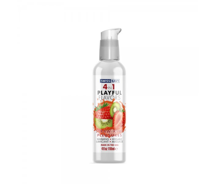 Массажный гель для тела Playful flavors 4 в 1, Клубника и киви, 118 мл