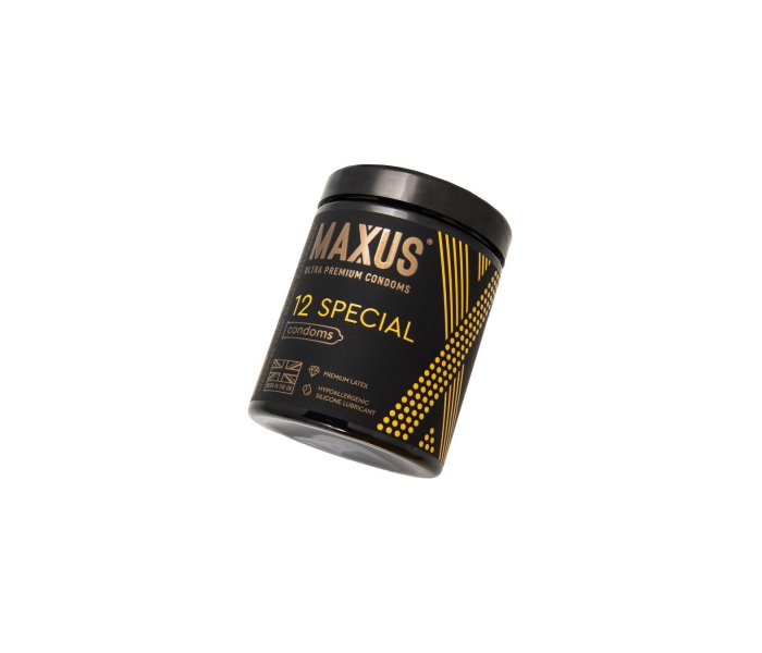 Maxus Special, точечно-ребристые, латекс, пластиковый кейс, 12 шт
