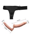 22088  BW  Страпон двойной c трусиками "Ultra passionate Harness" 7.1, Светлый