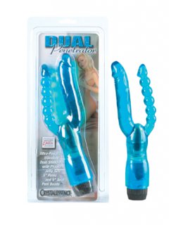 Вибромассажер Dual Penetrator двухголовый голубой