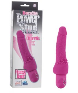 Фаллоимитатор гибкий с клиторальной щеточкой Bendie Power Stud Cliteriffic с вибрацией