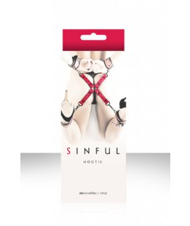 Фиксация крестообразная Sinful Black Hogtie розовая