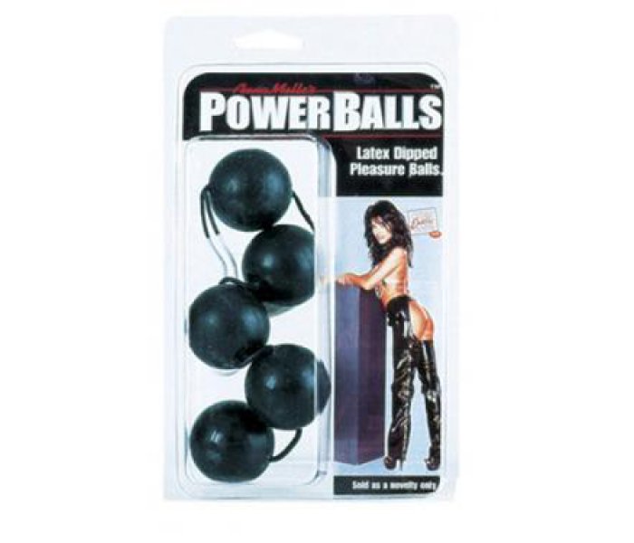 Цепочка из четырех латексных шариков Power Balls черные