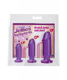 Набор Crystal Jellies из трех анальных стимуляторов Anal Trainer Kit фиолетовый