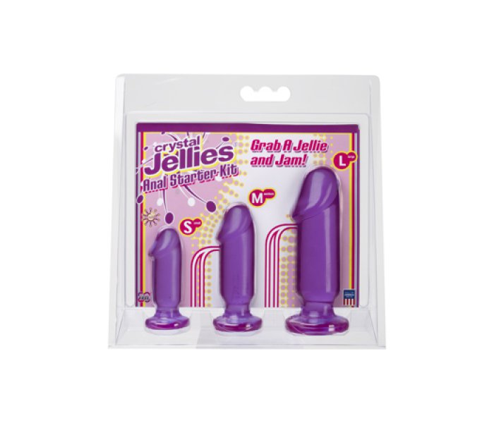 Набор Crystal Jellies из трех анальных стимуляторов Anal Trainer Kit фиолетовый