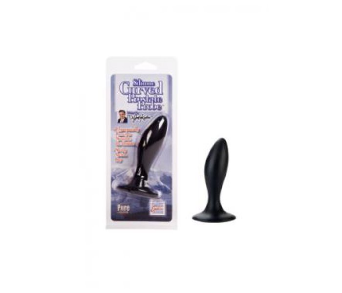 Массажер простаты Curved Silicone Prostate Probe из силикона черный