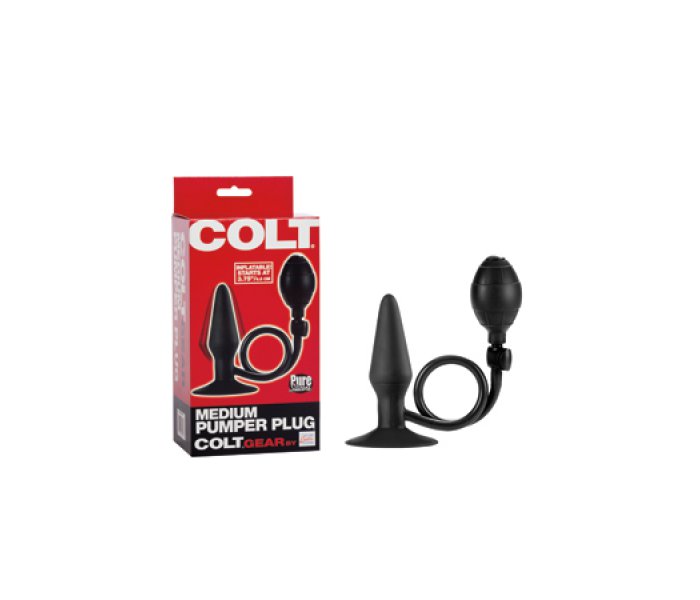 Анальная пробка-расширитель COLT MEDIUM PUMPER PLUG из силикона черная